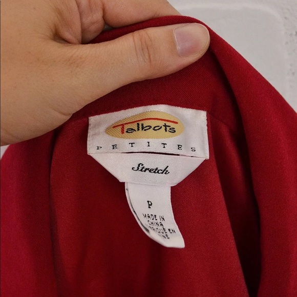 Talbots Red Faux Suede Stretch Lightweight Button Up Shirt Jacket Top PP PS P S - Picture 4 of 4
